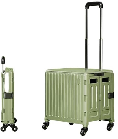 Klappbar Einkaufstrolley Mit Deckel Einkaufskorb Mit Lenkrollen Mit Teleskopstiel Transporter Bis 80kg Kann Treppen Steigen Sparen Sie Zeit und Mühe Geeignet (Universelle Vier Räder,mittelgroß)
