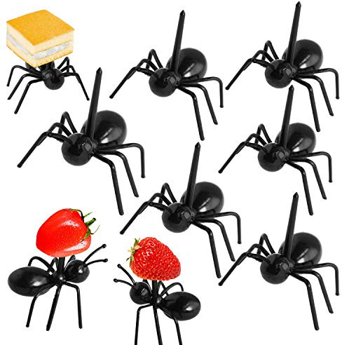 JOYIAL 48 Stück Obstgabeln Ameisen Zahnstocher, Ant Obst Gabel Set, Mini Obst Gabel, Kreative Food Fork Frucht Gabel, Wiederverwendbar für Snack Kuchen Dessert Gebäck Hochzeit Geburtstagsfeier