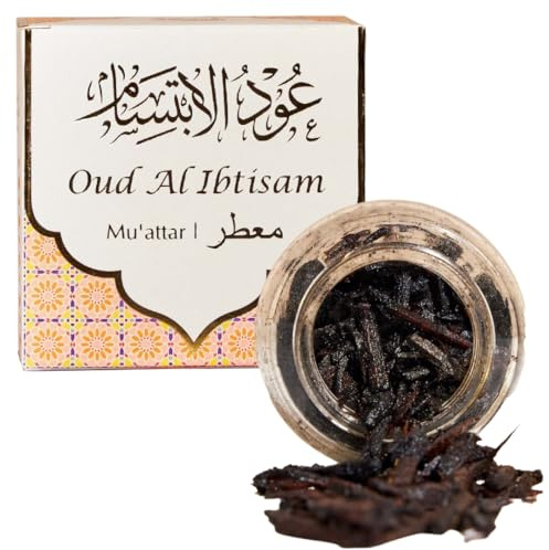 Oud Al Ibtisam Muattar Bakhoor by Dukhni | Aromatic Oud Chips, Islamic Gift | 40g Bakhoor Incense Oud Wood Chips | Bergamot, Rose Bakhoor Fragrance | Long Lasting Aroma for Home, Prayer, Meditation