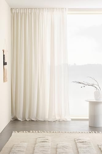 JOTEX Multifunktionsgardine Layer Extrabreite Vorhang 275 cm Polyester-Baumwoll -Mischung, Oeko-TEX® Standard 100 Zertifiziert, bessere Baumwolle - Weiß, 1 Stück 275 x 250 cm