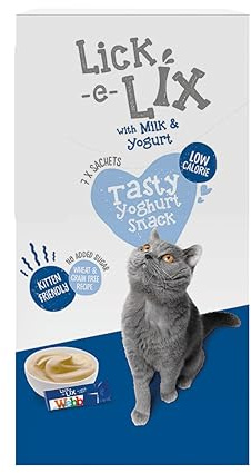 Cats Delight Lick-e-Lix Treats 4 Pack Contains 7 X Tasty Yoghurty Treats with Milk & Yoghurt (28 Sachets)