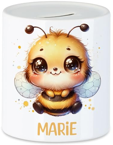 Spardose mit Hase für Kinder Namen Personalisiert | Personalisierte Spardose Wunschname Kinderspardose Hase-Motiv | Geschenk Mädchen Junge | Sparbüchse Weihnachten, Geburtstag, Geburt Taufe