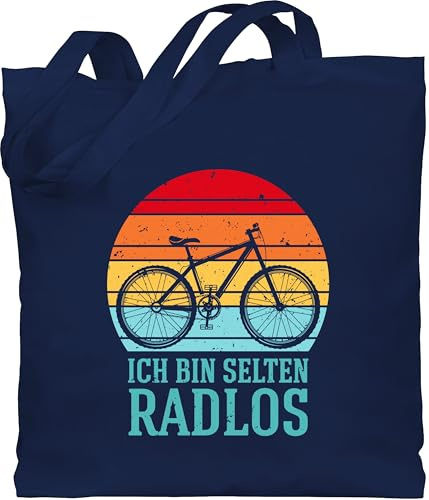 Shirtracer - Baumwolltasche - Radsport - Taschen - Ich bin selten radlos Fahrrad Spruch lustig I Radfahrer Geschenke Rennrad I Lustige Fahrrad Geschenke für Mountainbiker I Rad Geschenk für