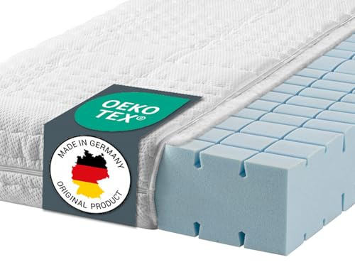 Ravensberger Matratzen Kaltschaummatratze Struktura-SAN 90x200cm | Härtegrad H2 | RG 60 | Höhe 20cm | 7-Zonen Matratze | Baumwoll-Doppeltuch-Bezug | produziert in Deutschland | Oeko-TEX® Zertifiziert