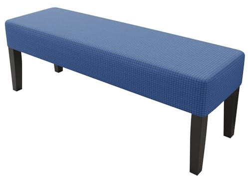 Dehnbarer Bankbezug Hockerbezug, Esszimmerbankbezug Stretch Hussen Für Ottomane Sitzauflagen ，Waschbarer Schonbezug Für Essbank, Küchenbank, Sitzbank rutschfest(Denim Blue,M:55-63in)