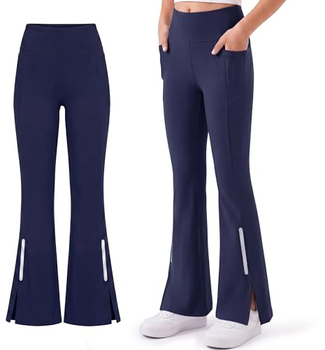 Baogaier Leggings évasés pour Filles avec 2 Poche UPF 50 Protection Solaire