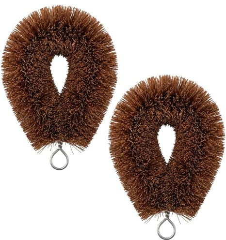 Vegetable Brush Scrubber for Food, Vegetable Scrubbing Brush with Coconut Fibre, Efficient Vegetable Cleaning Tool for Home Cooks, Two-Piece 7cm x 9cm Coconut Fibre Vegetable Brush Set