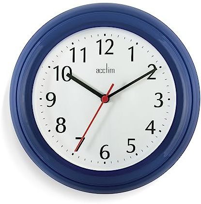 Acctim Wycombe Kitchen Wall Clock Quartz Arabic Numerals Blue 22cm