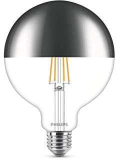 Philips ampoule LED Globe Filament Calotte Argentée E27 8W Equivalent 50W Claire Blanc chaud Compatible Variateur