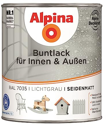 Alpina Buntlack für Innen & Außen Lichtgrau seidenmatt 750ml