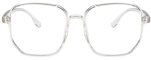 KOOSUFA Mode stora anti-blåa glasögon utan synstyrka kvinnor män retro fyrkantigt blått ljusfilter glasögon glasögonbågar datorspel anti-trötthet glasögon med etui
