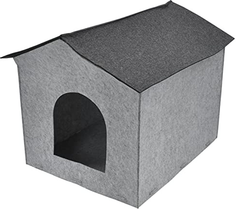 Möbelbörse Hundehaus Hundehütte Katzenhöhle Katzenhaus Katzenhütte Hundebett Haustier Höhle aus Filz für Katzen & Hunde - 44x40x49cm