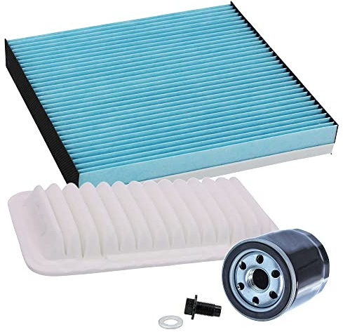 ATEC Germany Set di filtri di ispezione con 1x filtro olio, 1x filtro aria, 1x filtro abitacolo, 1x tappo di scarico olio incl. anello di tenuta, COMPATIBILE CON - TOYOTA YARIS (_P9_)