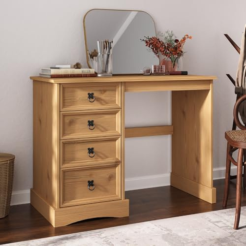 Mews Corona Dressing Table 4 Drawer Desk Computer Mexican Solid Pine