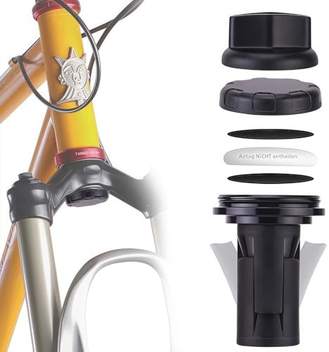 KMRDND AirTag Fahrradhalterung versteckt, Die Geheimnisvollste Diebstahlsicherung - Wasserdicht für MTB Fahrrad Federgabel mit einem Innendurchmesser von 18-30 mm (AirTag Nicht enthalten)