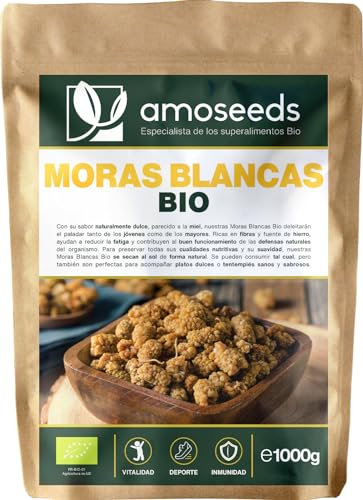 Moras Blancas BIO 1KG | Sin Azúcares Añadidos, ni Conservantes | Secadas al sol, 100% naturales | Primera Calidad
