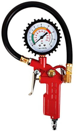CTForest Rojo Manómetro de Neumáticos,Probador de Presión de Neumáticos, el Diámetro del Orificio de aire es de 11 mm, se Puede Utilizar para Automóviles, Camiones, Bicicletas, etc
