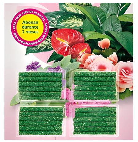 Bricoloco Barritas de Abono Fertilizante de flores de barra nutritiva de liberación lenta, para plantas verdes, frutes, vegetales. Palitos para planta Con Magnesio, Urea y micronutrientes (48)