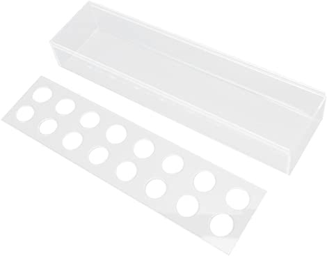 Jarrón acrílico transparente, jarrón rectangular largo con 12/14/16 agujeros, jarrones acrílicos para centros de mesa, jarrón rectangular elegante para decoración del hogar, boda, fiesta (16 agujeros)