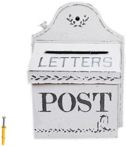 LYUCAYHQ Cassette Postali per Esterno Cassetta Postale da Esterno Cassetta della Posta Cassetta Lettere Bianca in Ferro Battuto in Stile retrò, Decorazione per La Casa