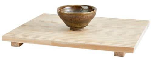 DICOSMETIC Planche en Argile Tapis en Bois Planche en Boue Support Rectangulaire en Bois Massif Assiette en Bois Japonaise Plateau en Bois pour Sashimi et Sushi Planche en Bois Japonaise 30x24.3x2.4cm