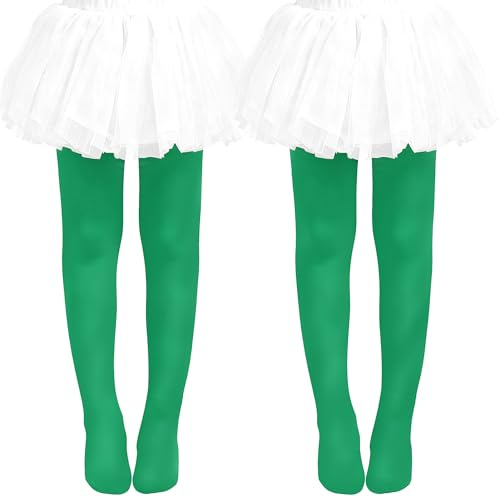 Carnavalife Pantimedias para Niñas Medias de Ballet Danza Elásticas, Suaves, Ideal para Escuela, Eventos y Uso Diario (FR/ES, Edad, 7 años, 9 años, Regular, VERDE OSCURO)