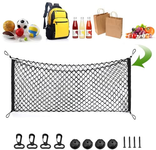 JJQFLB Kompatibel für Opel Vectra Insignia, Dehnbares Kofferraumnetz für den Rücksitz, Gepäck-Organizer,B-90×40CM