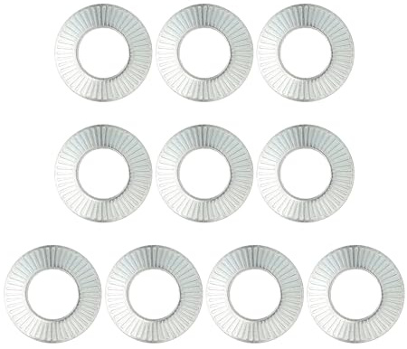 PATIKIL M18x36x3mm Flachscheiben 10Stk 65Mn Stahl Tellerfedern Konische Rändelmetrische Dichtung Für Automotive Industrie Bauwesen (Weißverzinkt)