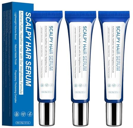 Foladrop Hair Ampoule sérum, rafraîchissement d'essence du cuir chevelu en feuillette, sérum de croissance des cheveux pour les pour la perte de cheveux et l'amincissement (3pcs)