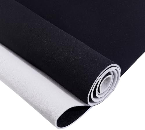 NBEADS Matériau de Garniture de Toit de Voiture, 2x1.5m Tissu de Garniture de Pavillon Automobile Tissu de Remplacement Intérieur en Coton pour Voiture Camion Bateau, Noir