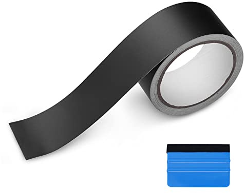 NewL Matte Black Vinyl for Car Chrome Delete Window & Door Trim 5cm x 9m | Matte black wrap, air release, high extensibility, repositionable, for car black out chrome delete window trim door trim