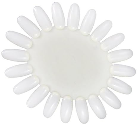 TOPBATHY Planche à Ongles Durcie Couleur Chair avec Roue de Présentation de Tournesol 20 Faux Ongles Blancs en Gel Acrylique UV Outil D’Entraînement et Affichage pour Nail Art