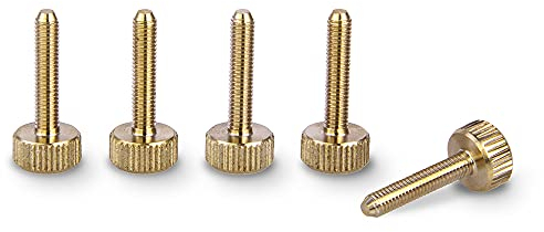 PrecisionGeek® M3 Messing Rändelschrauben – Flachkopf – 10 mm / 15 mm – Dekorative Daumenschrauben für Metall, Holz & Acryl – Set mit 5 oder 10 Stück (Flachkopf – 15 mm – Set mit 5 Stück)