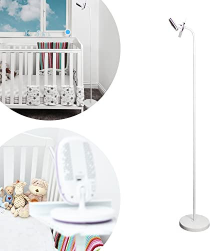 Flexi Air 360 Pro (Round Base) The Universal Freestanding Baby Monitor Holder, Baby Video Monitor Shelf with Flexible Hose, Camera Stand for Nursery Compatible with Most Baby Monitors (White)