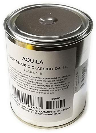 Ebano 1000ml Grasso Aquila Naturale per Il Trattamento di Pelle e Cuoio