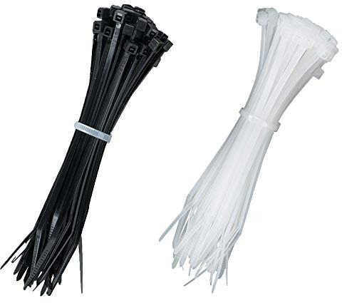 KafTon 100 Pack || UV Resistant & Heat Stabilised Cable Ties Black Natural/White Durable Strong Nylon Zip Ties (140mm x 3.6mm, Black)