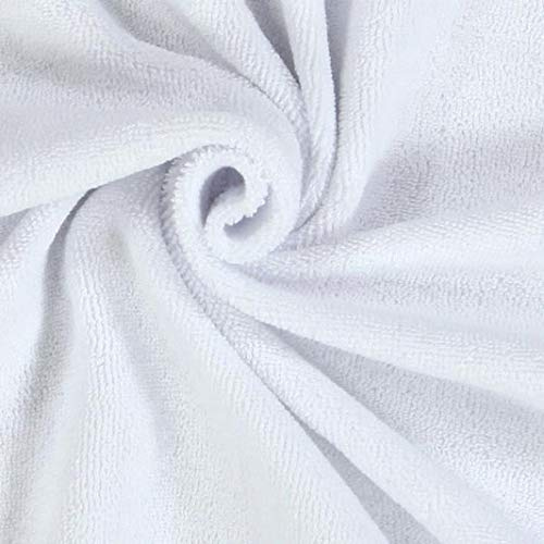 LAS TELAS ... Tela de Rizo por Metros. Toalla por Metros. Color Liso, 100% Algodón. Ancho 1.60 Mtrs. 1 Mtr. (Blanco)