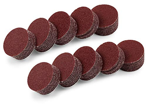 SPEEDWOX 100pcs Sanding Discs 1 Inches Sandpaper 100 Grit Hook and Loop Sanding Discs for Drill Grinder Rotary Tools No Hole