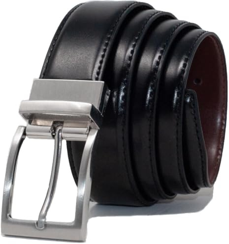 Ashford Ridge 34mm verdrehen Reversible Beschichtetes Leder Gürtel in Schwarz/Braun (120CM - gesamtlänge 135cm)