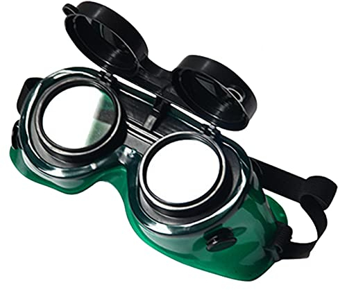 Faderr Occhiali da saldatura, occhiali di sicurezza, lenti antigraffio, occhiali da saldatura, occhiali di sicurezza, occhiali di protezione degli occhi, verde, taglia unica