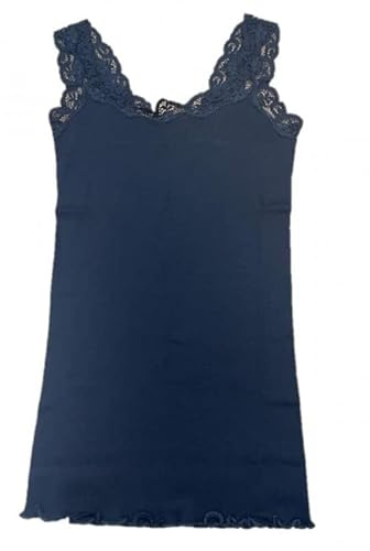 RAGNO Canottiera donna a coste spalla stretta lana merino seta art. 70183W - 5, Nero