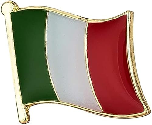 Italian Rome Italy National Flag Metal Enamel Pin Badge Lapel – 1.9cm x 1.6cm – Hard Enamel Italy Tricolour Flag Design – Patriotic Souvenir for Jacket