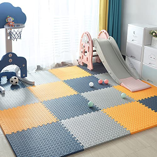 JYHCD Bunte Schaum Spielmatte Mit Rand, 60X60cm Puzzle Bodenmatte- 2Cm Dick Spieleteppich Baby Puzzlematte Fitness Yogamatten Krabbelteppich Für Home Spielzimmer Dekor,H,8Pcs