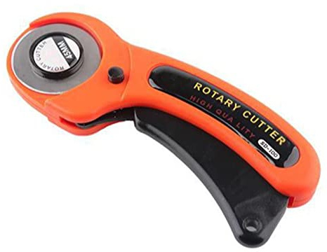 Cortador Giratorio Ergonómico de 45mm, Cortador de Rodillo para Acolchado de Tela Incisiva con Bloqueo Seguro para Tela, Caucho y Cuero