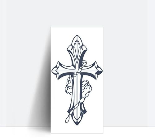 Gothic Kreuz Handgelenk Hals Temporäre Tattoo Aufkleber Saft Pflanze Tinte Wasserdicht Semi-Permanent Und Dauerhafte 2 Wochen Simulation