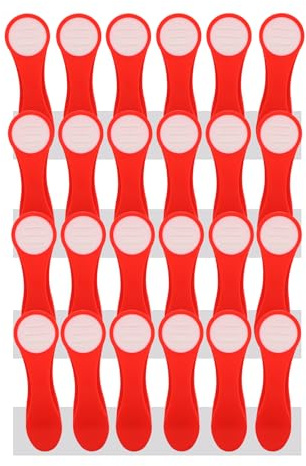 24 Wäscheklammern Wäscheclips mit Druckfedern aus Edelstahl und Soft Grip Softgrip Soft Touch Softtouch Rot Grau