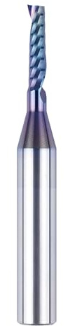 SpeTool CNC-Fräser-Bits aus Hartmetall, einschneidig, 0,3 cm Schnittdurchmesser, 0,64 cm Schaft mit TAC-beschichtet, O-Nut-Schaftfräser, Spiralfräser für PVC-Aluminium-Kunststoff-Fräser