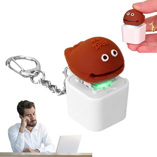 Porte-clés 1/2 pièces – Porte-clés fantaisie, gadgets sensoriels avec effet sonore léger | Porte-clés sensoriel électronique d'accumulation de mérite, jouet en bois anti-stress pour sacs à clés, 2x1x1