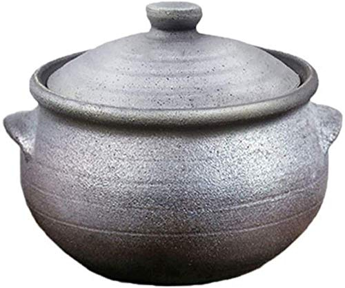 ZoRHac Cacerola,Olla a Fuego Lento,Cazuela de Barro con Tapa, Cacerola sin Revestimiento,Adecuado for Estufa de Gas doméstica-3.5L (Size : 6L)