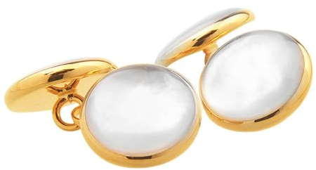 Schmuck Manschettenknöpfe für Herren, Doppelkopf, Perlmutt, weiße Muschel, französische Manschettenknöpfe, Emaille-Muschelkette, Manschettenknöpfe für Herren- und Damenhemden (b)